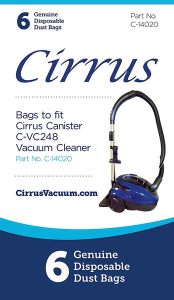 Cirrus HEPA Vacuum Bags for VC-248 Canister Vacuum, Style C, 14020, 6 Pack