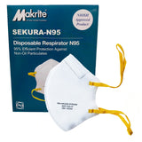 Makrite Sekura-N95 Disposable Respirator Masks, Box of 40